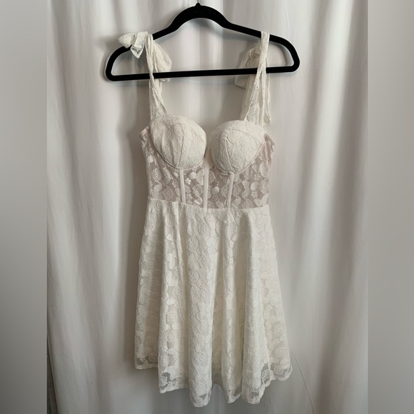 Angel Biba Dresses & Skirts - NWT Angel Biba White Corset Top Mini Dress Size M
